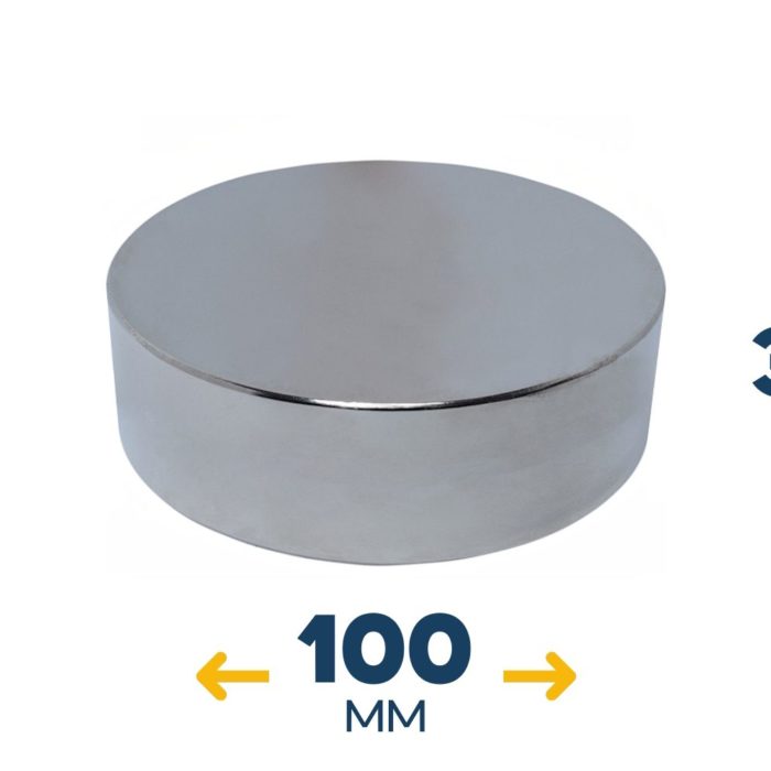 Неодимовый магнитный диск 100×30 мм (370 кг, N42)