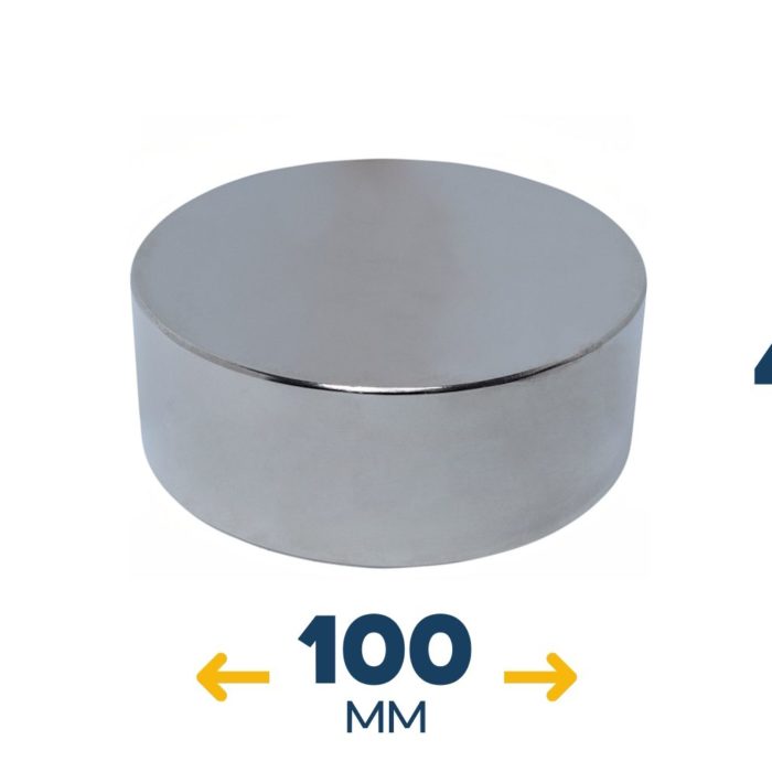 Неодимовый магнитный диск 100×40 мм (400 кг, N42)