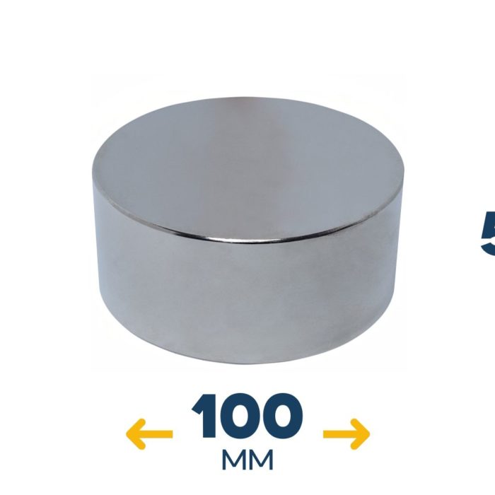 Неодимовый магнитный диск 100×50 мм (450 кг, N42)
