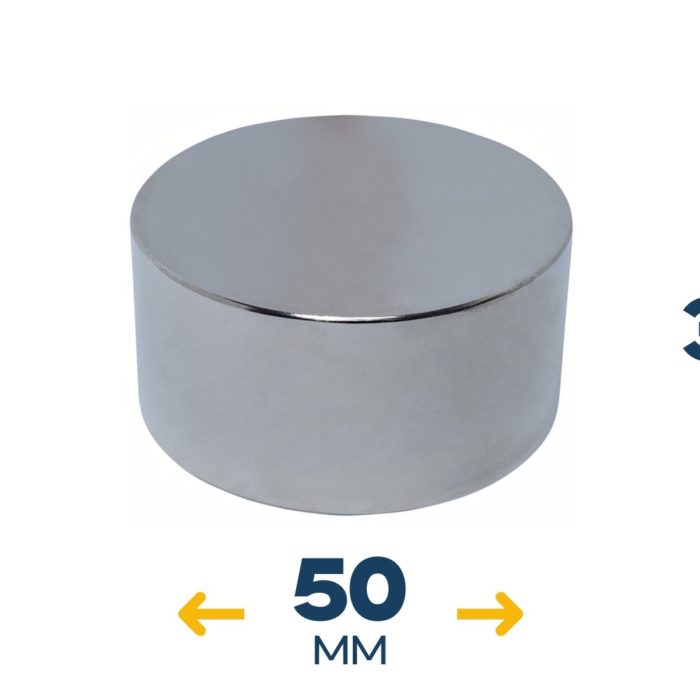 Неодимовый магнитный диск 50×30 мм (120 кг, N42)