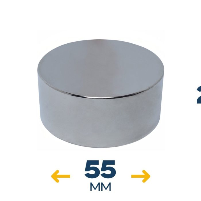 Неодимовый магнитный диск 55×25 мм (120 кг, N42)