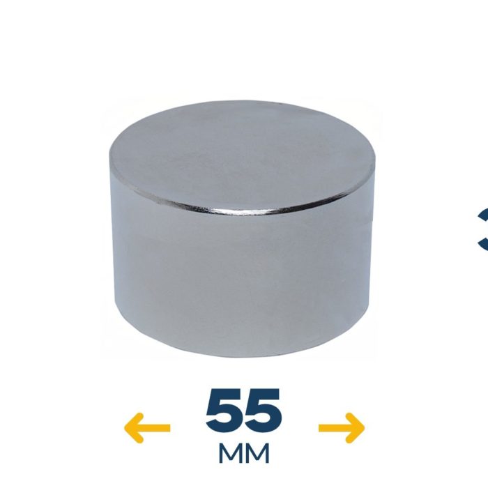 Неодимовый магнитный диск 55×35 мм (140 кг, N42)