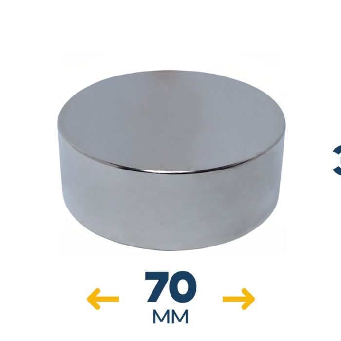 Неодимовый магнитный диск 70×30 мм (160 кг, N42)