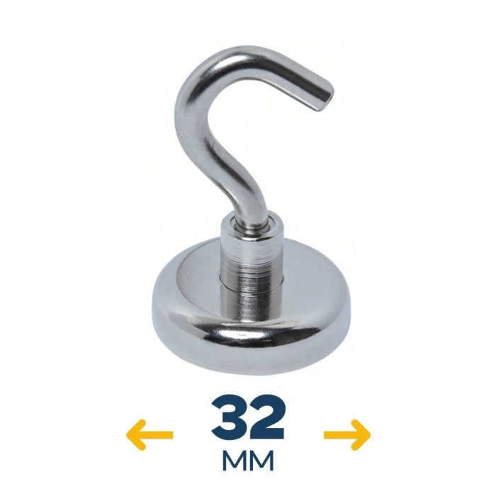 Неодимовое магнитное крепление E32 с крючком M6 (~30 кг)