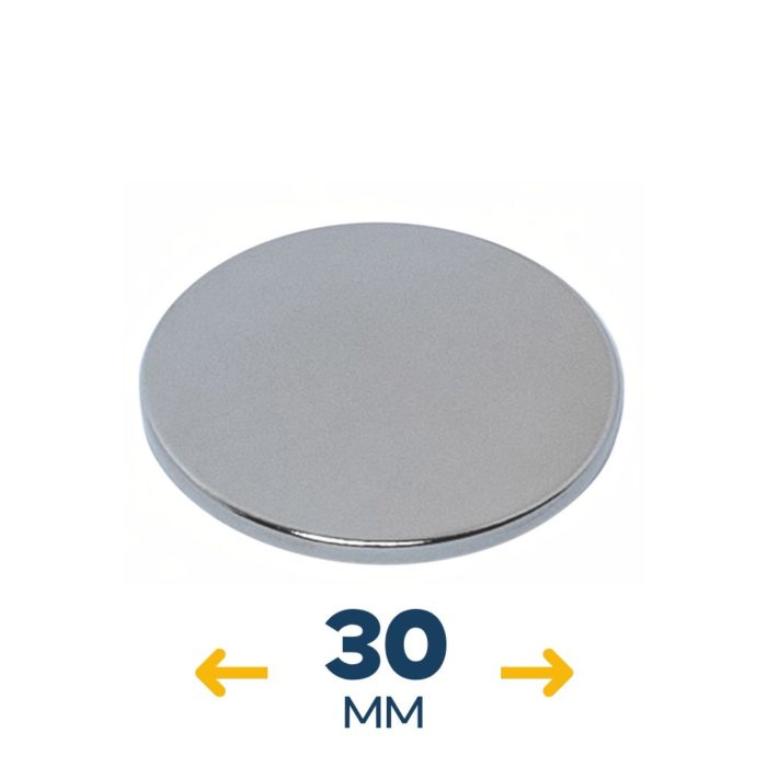Неодимовый магнитный диск 30×2 мм (4,8 кг, N42)