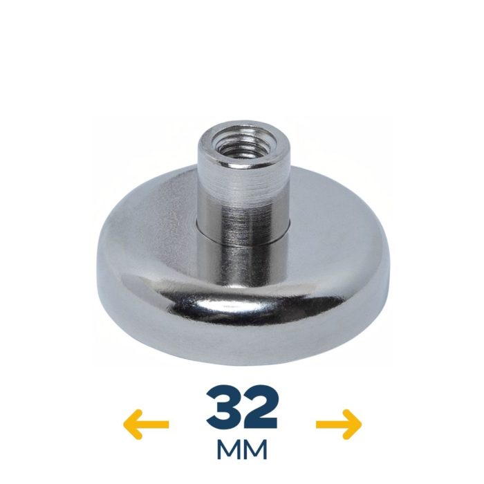 Неодимовое магнитное крепление D32 под болт M6 (~30 кг)