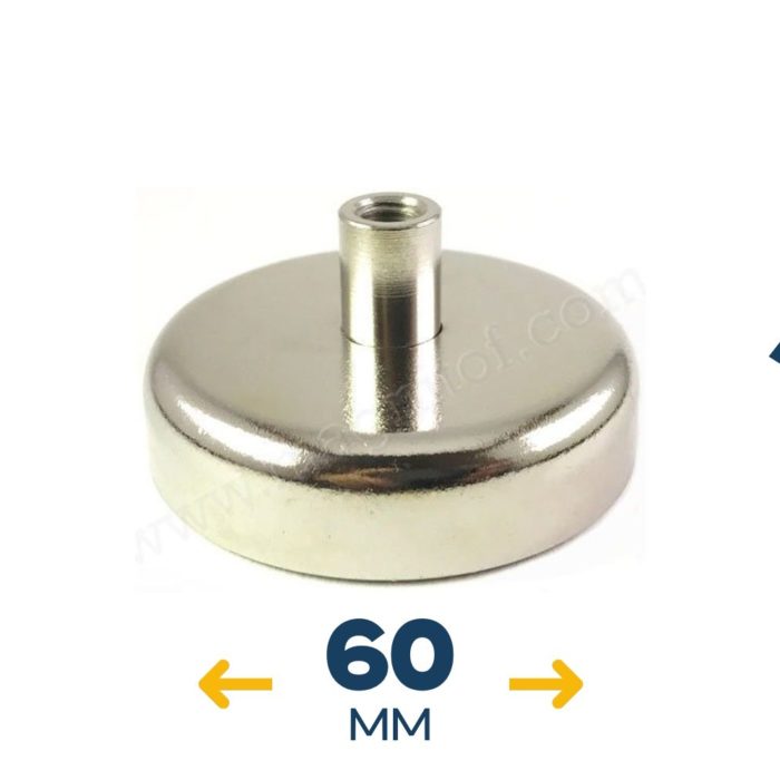 Неодимовое магнитное крепление D60 под болт M8 (~113 кг)