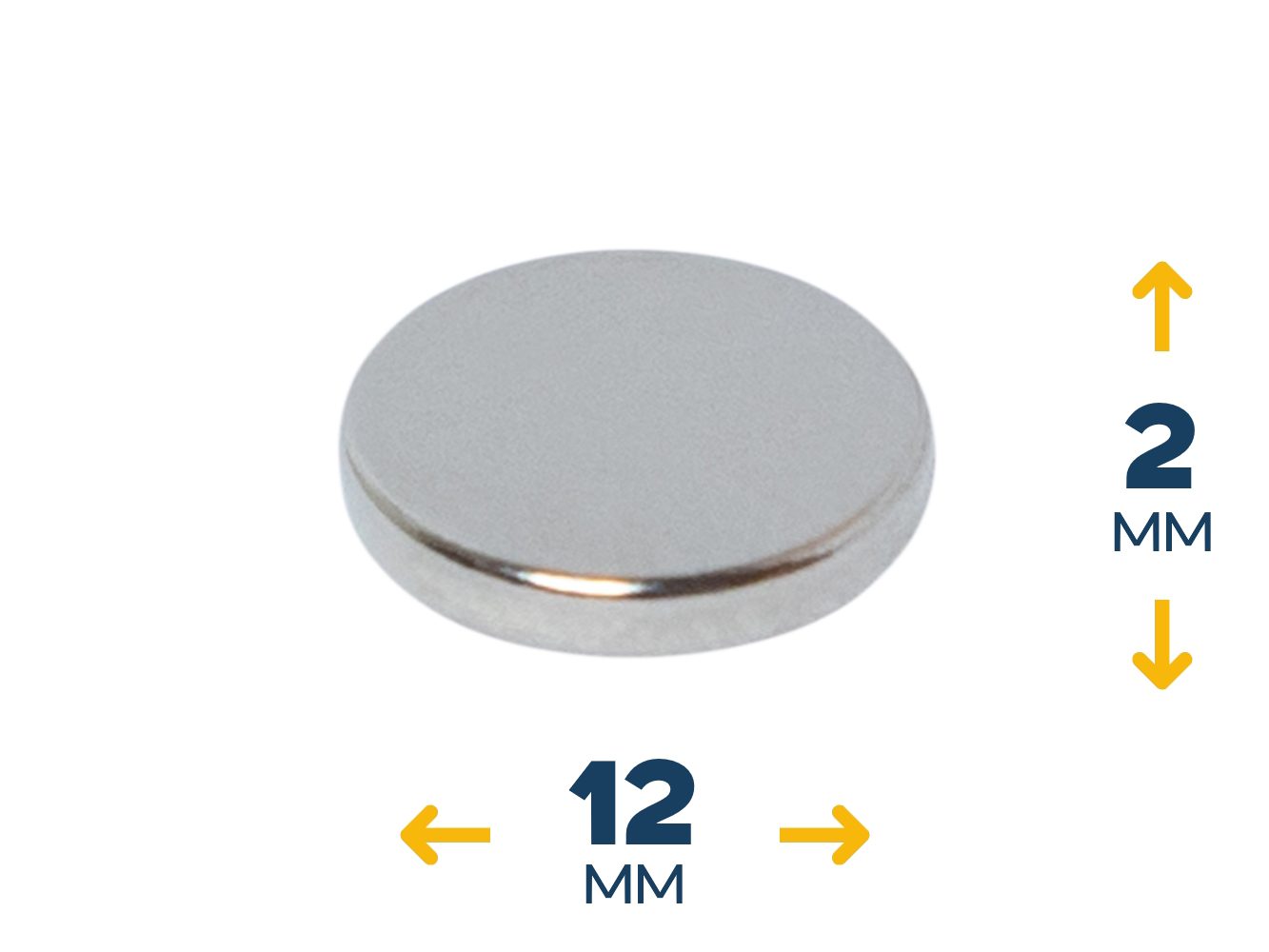 Неодимовый магнитный диск 12×2 мм (~2 кг)