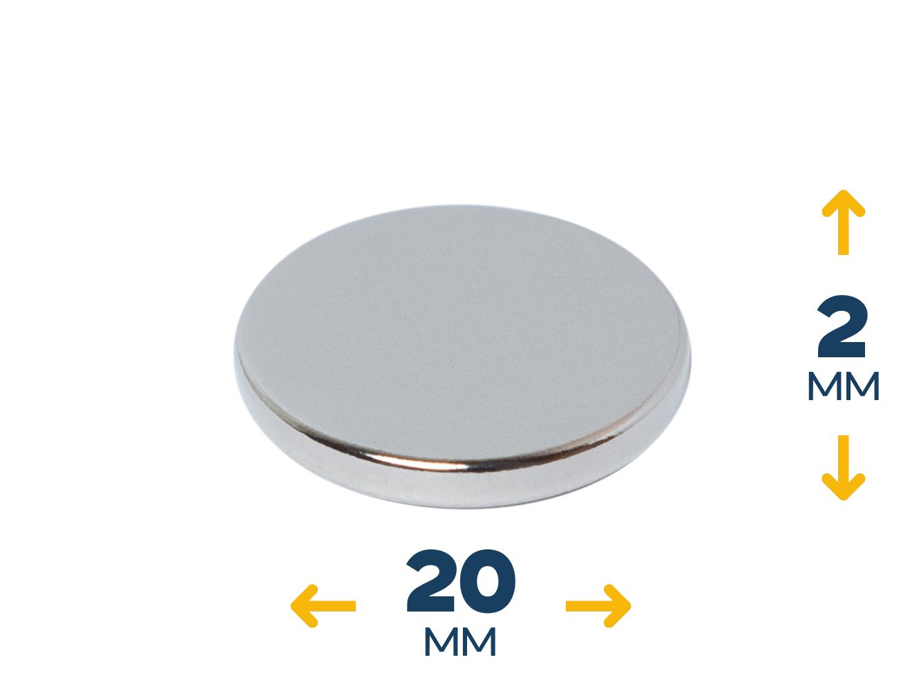 Неодимовый магнитный диск 20×2 мм (~3,5 кг)