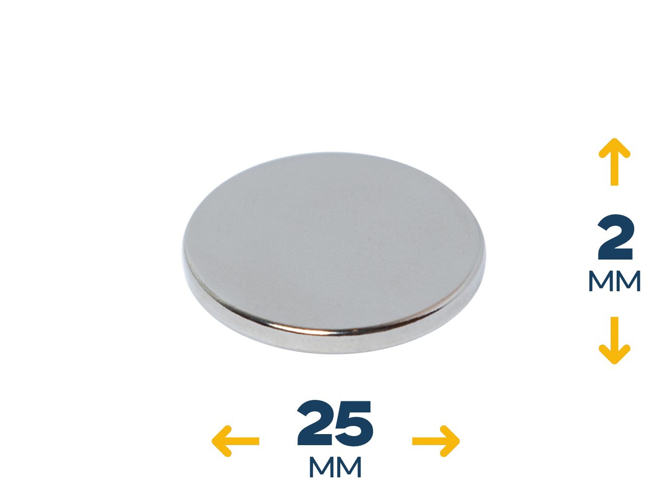 Неодимовый магнитный диск 25×2 мм (~4 кг)