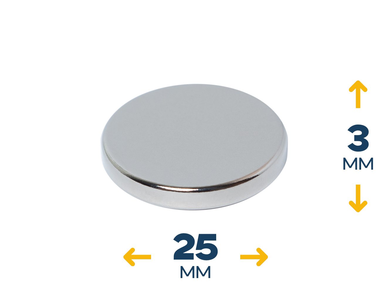 Неодимовый магнитный диск 25×3 мм (~5 кг)