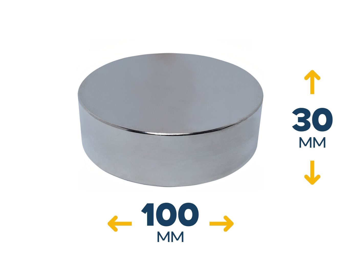 Неодимовый магнитный диск 100×30 мм (370 кг, N42)