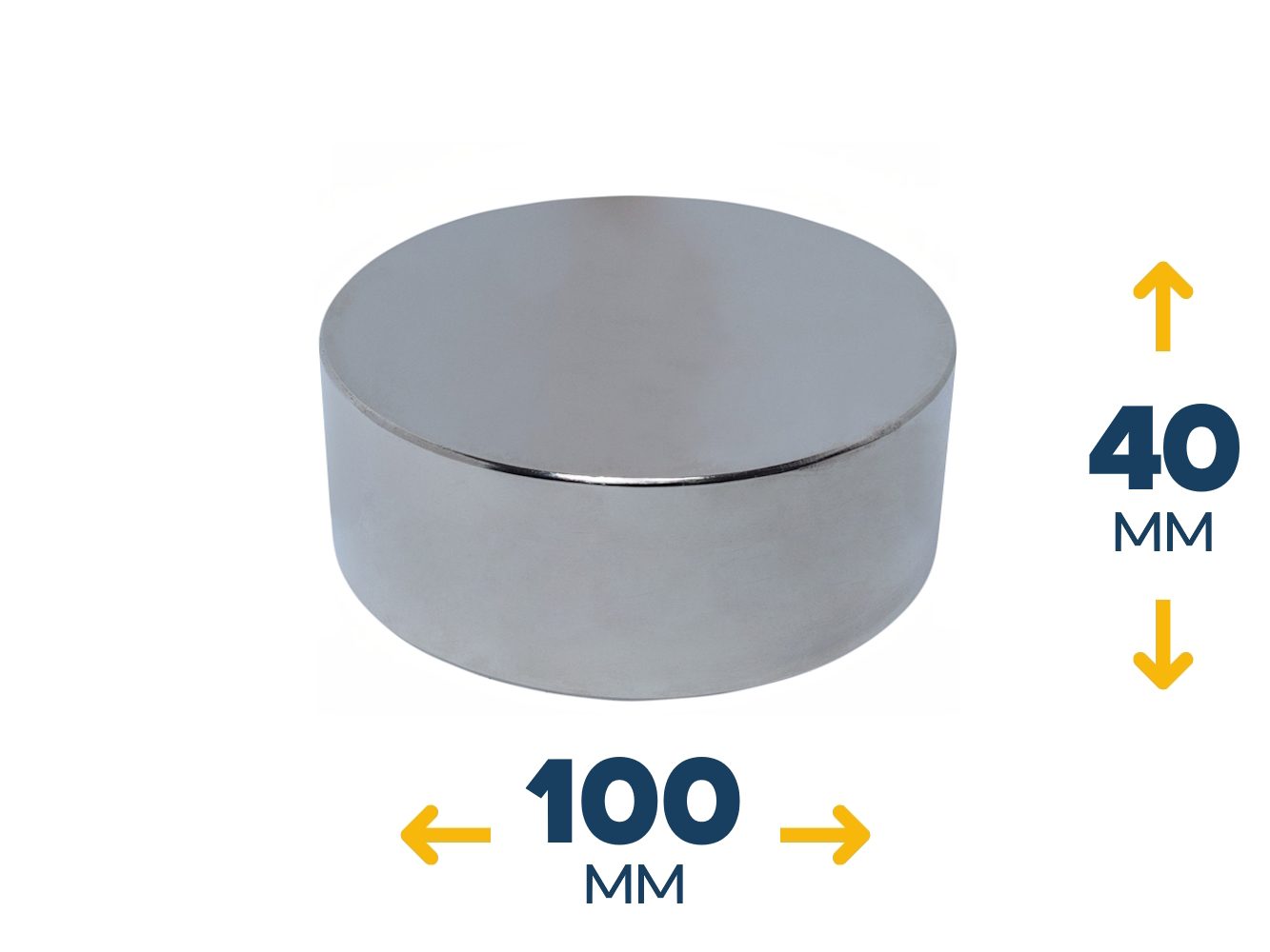 Неодимовый магнитный диск 100×40 мм (400 кг, N42)
