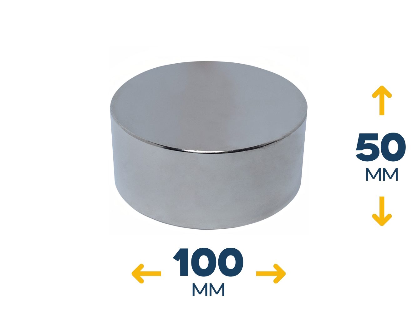 Неодимовый магнитный диск 100×50 мм (450 кг, N42)