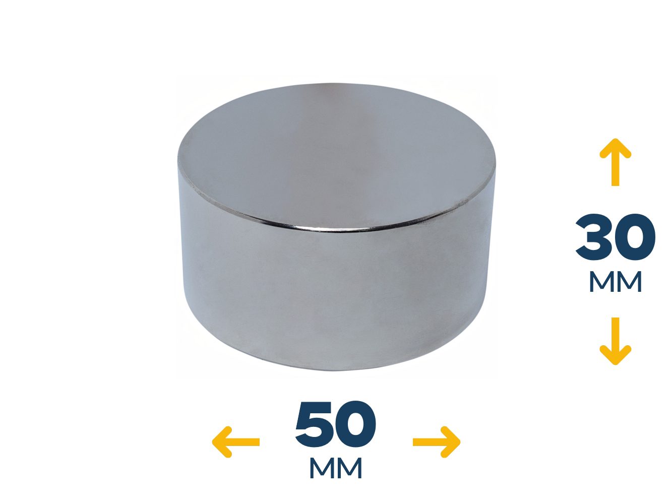 Неодимовый магнитный диск 50×30 мм (120 кг, N42)