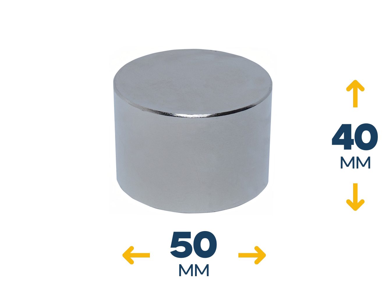 Неодимовый магнитный диск 50×40 мм (140 кг, N42)