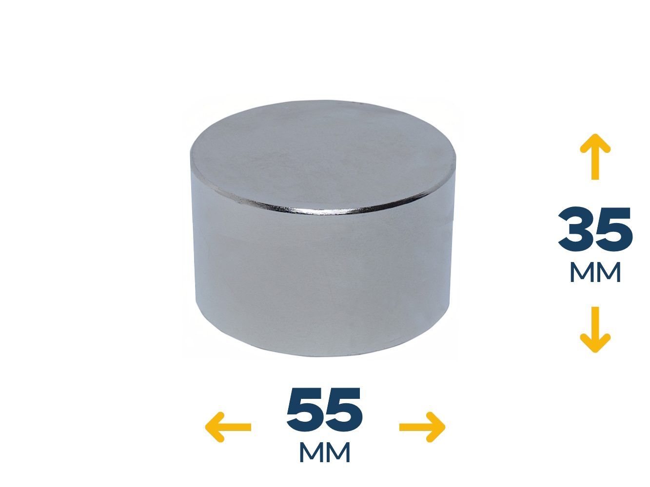 Неодимовый магнитный диск 55×35 мм (140 кг, N42)