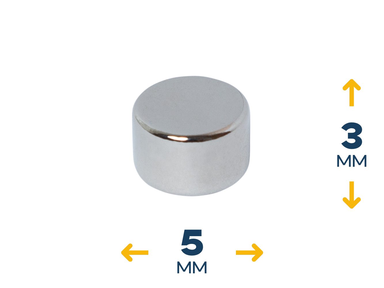 Неодимовый магнитный диск 5×3 мм (~0,45 кг)