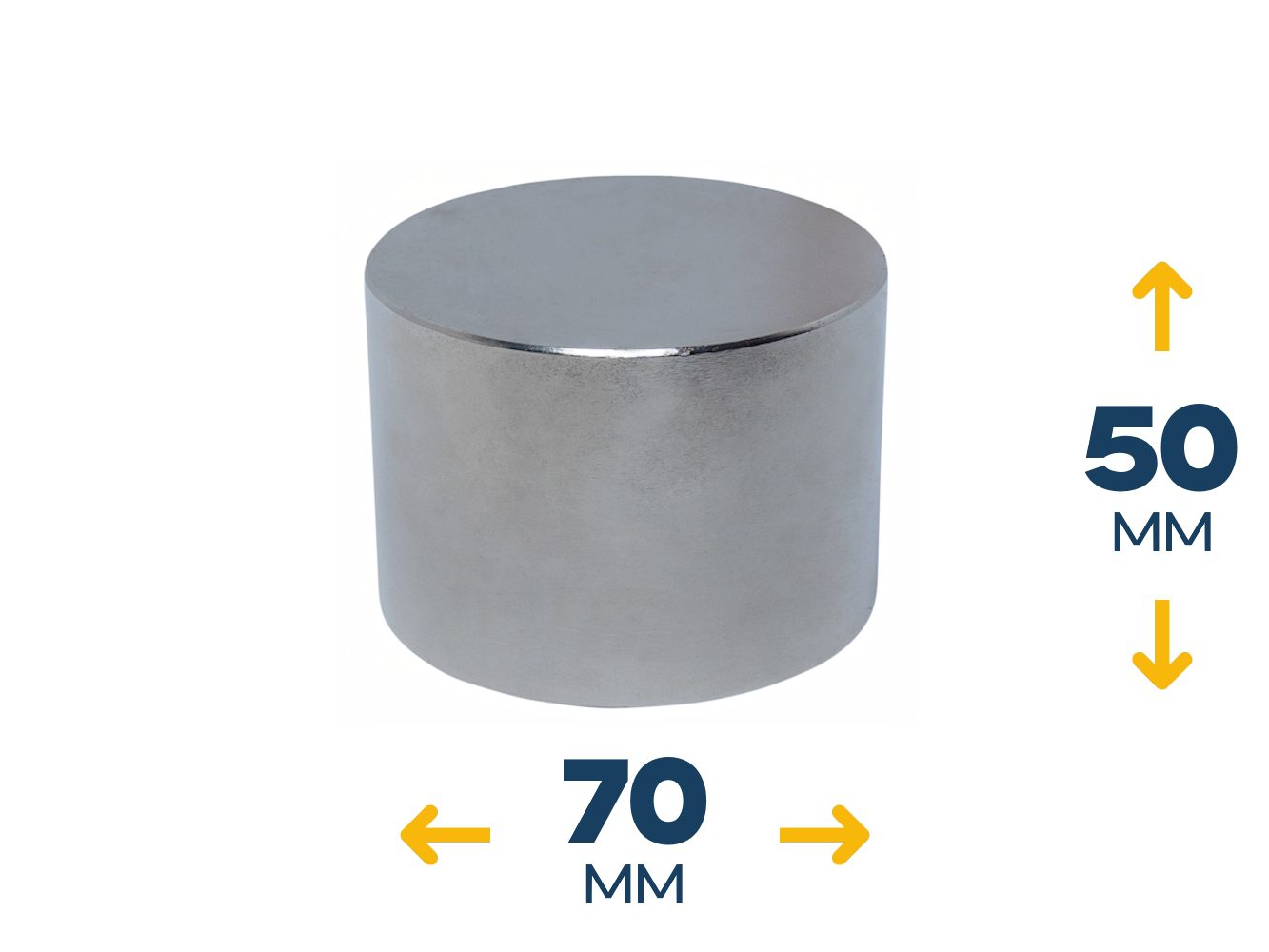Неодимовый магнитный диск 70×50 мм (250 кг, N42)