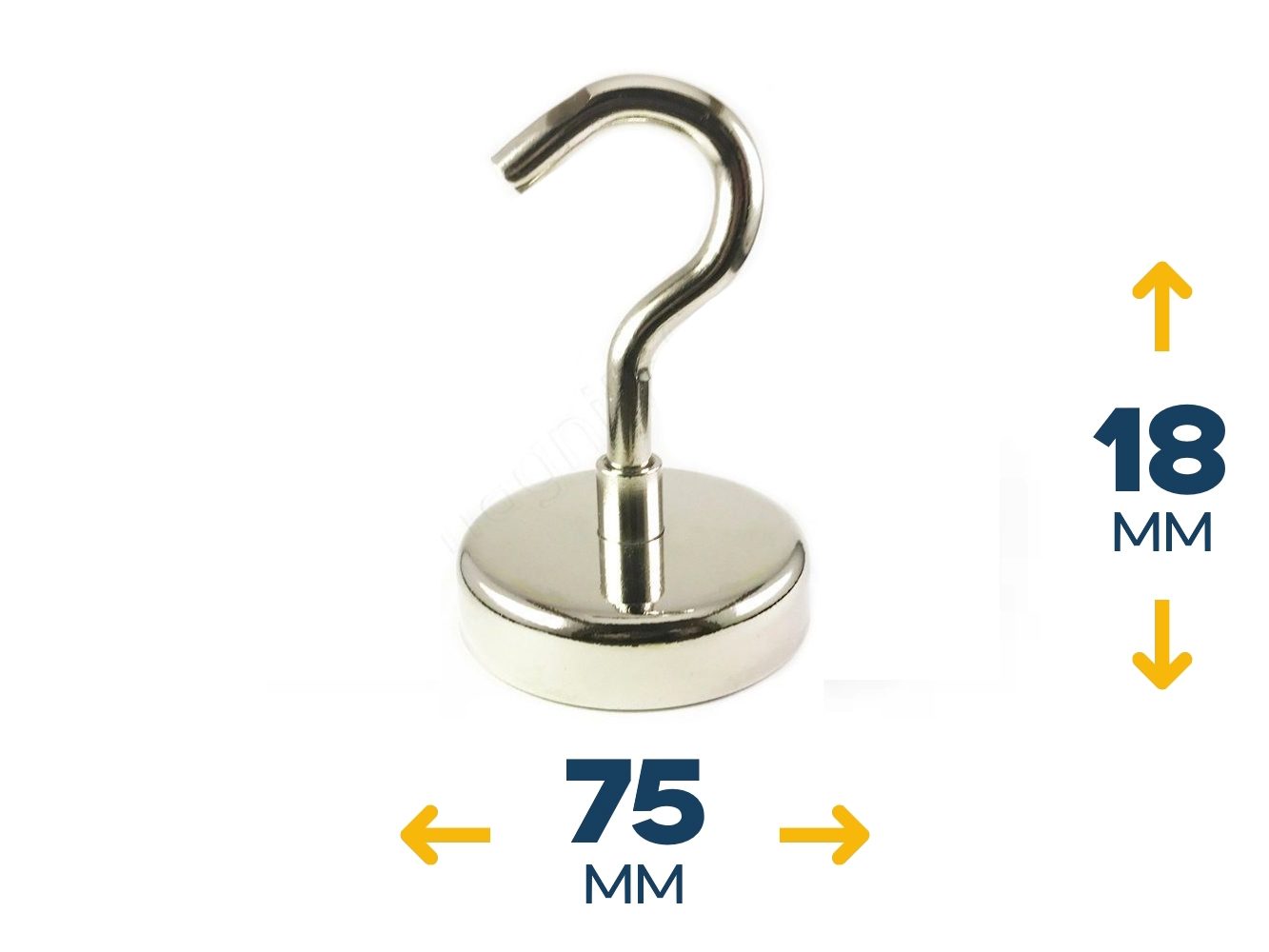 Неодимовое магнитное крепление E75 с крючком M10 (~160 кг)