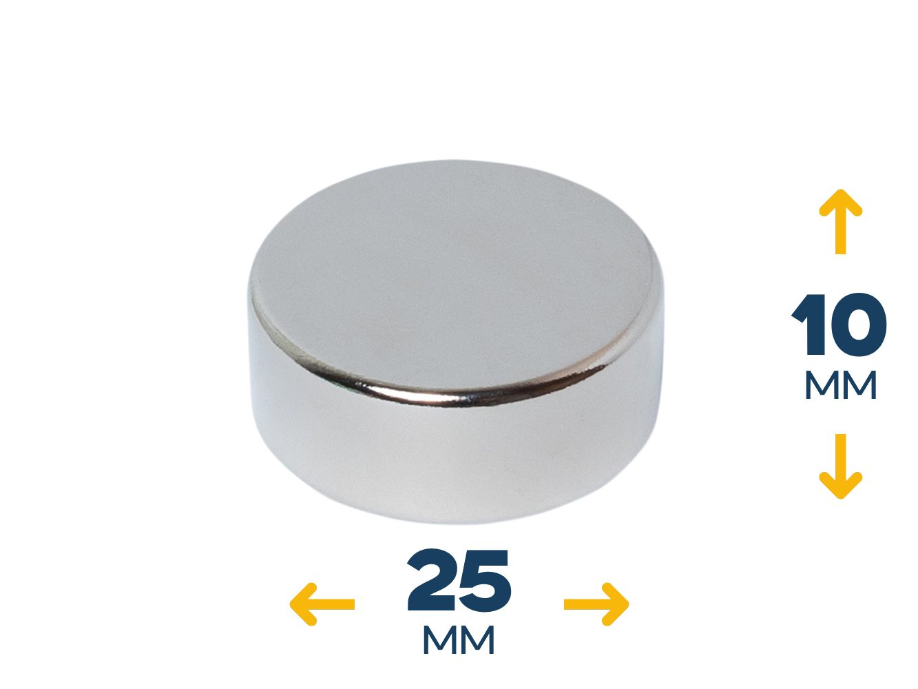 Неодимовый магнитный диск 25×10 мм (~20 кг)