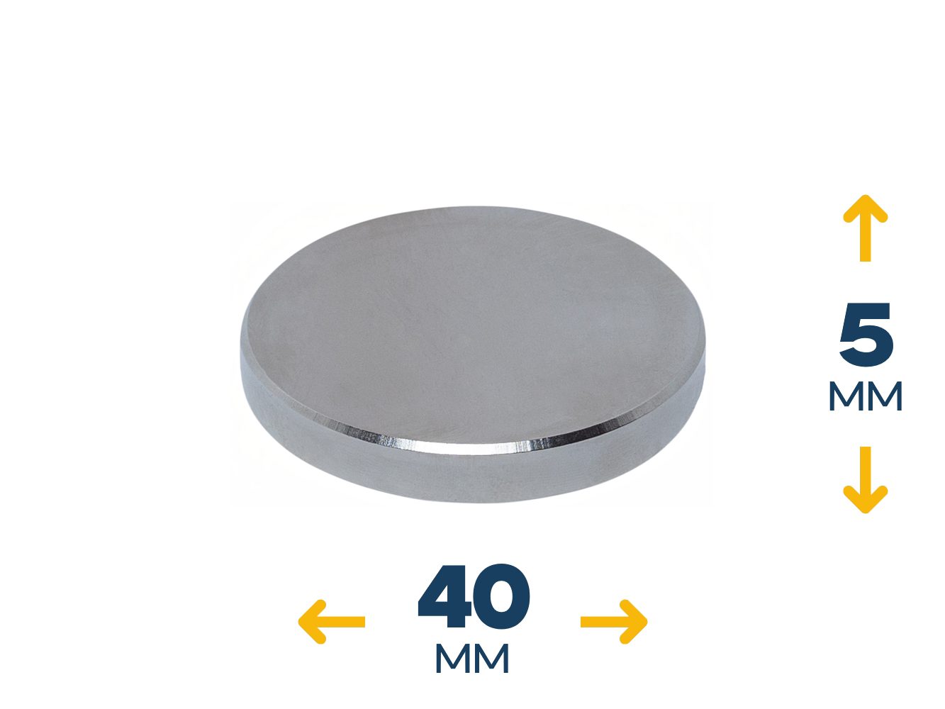 Неодимовый магнитный диск 40×5 мм (15 кг, N42)
