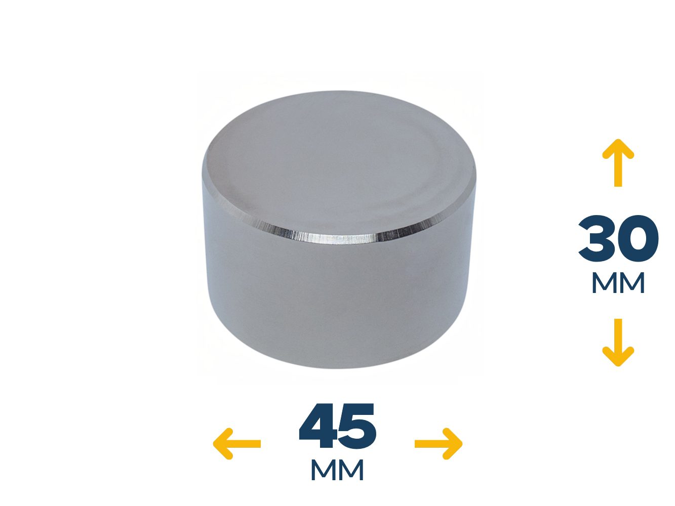 Неодимовый магнитный диск 45×30 мм (90 кг, N42)