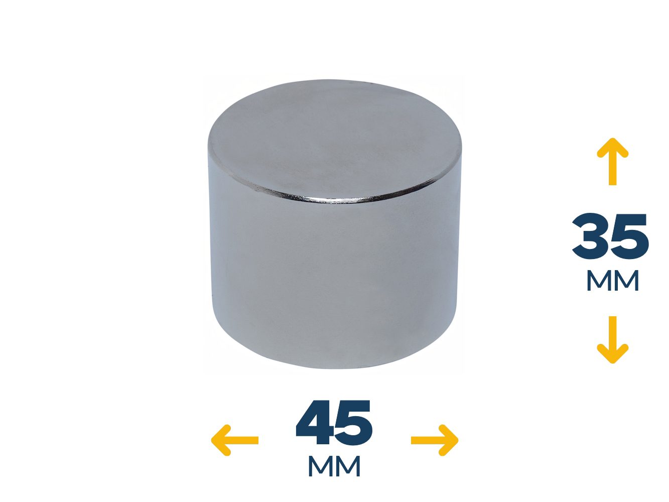 Неодимовый магнитный диск 45×35 мм (120 кг, N42)