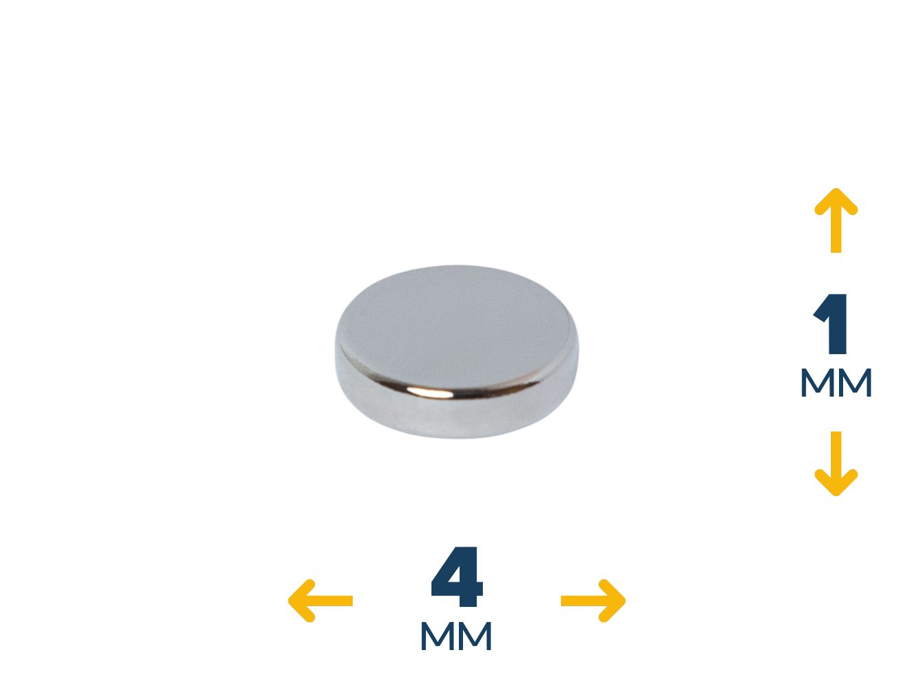 Неодимовый магнитный диск 4×1 мм (~0,11 кг)