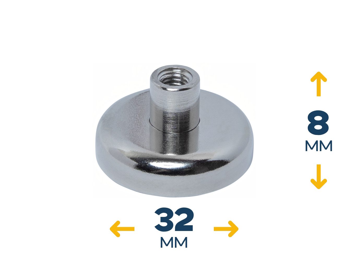 Неодимовое магнитное крепление D32 под болт M6 (~30 кг)