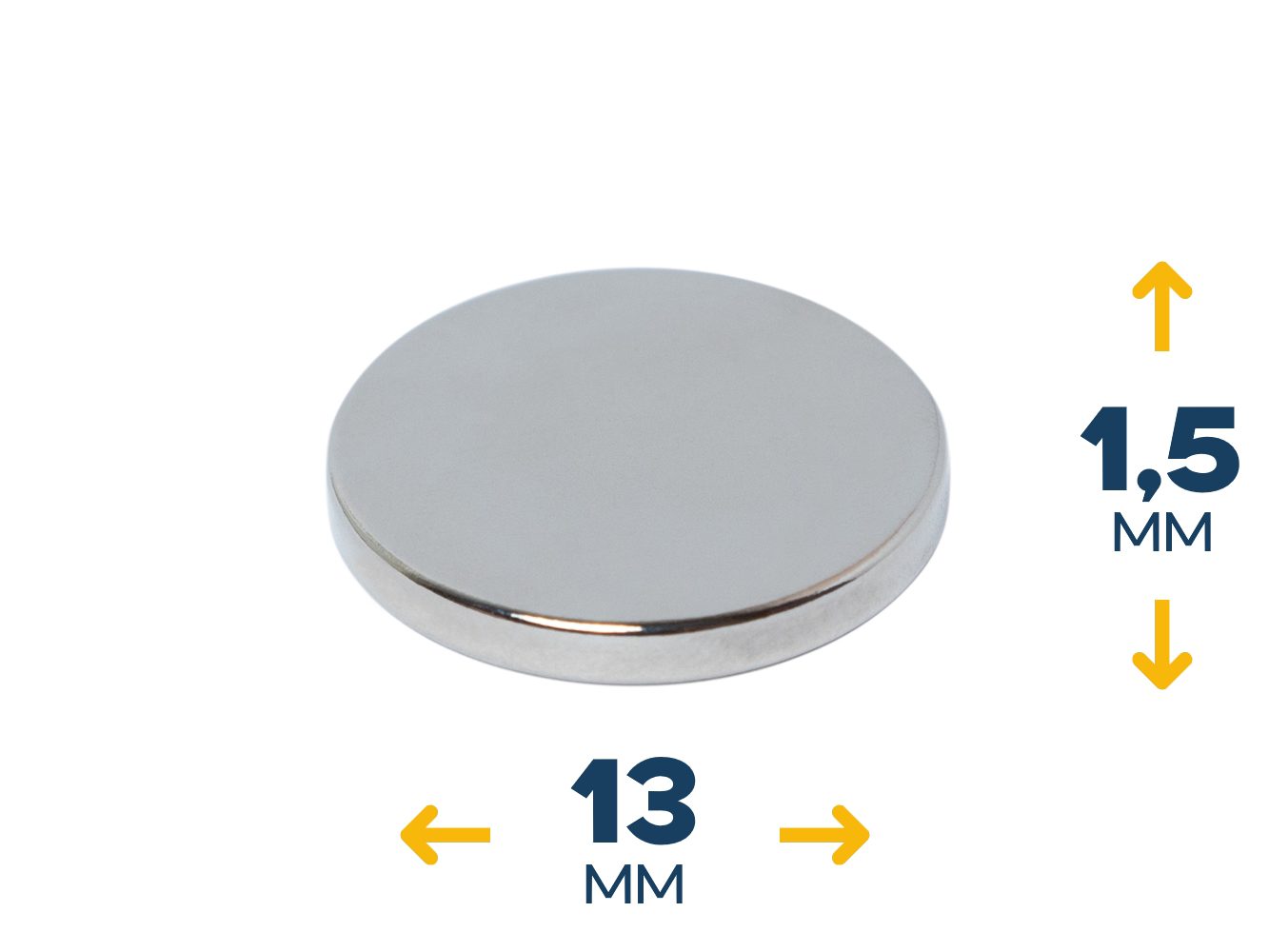 Неодимовый магнитный диск 13×1,5 мм (~ 1,14 кг)