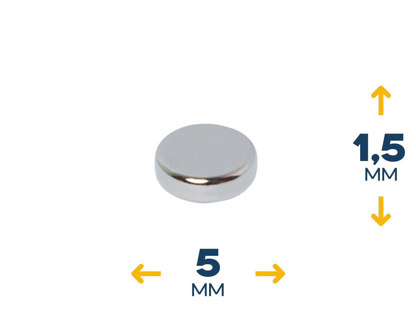 Неодимовый магнитный диск 5×1,5 мм (~ 0,31 кг)