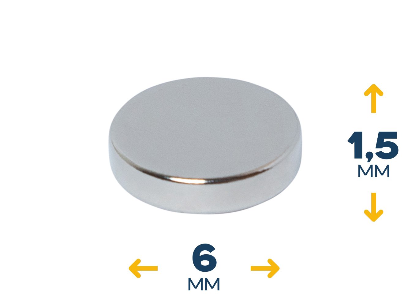 Неодимовый магнитный диск 6×1,5 мм (~0,42 кг)