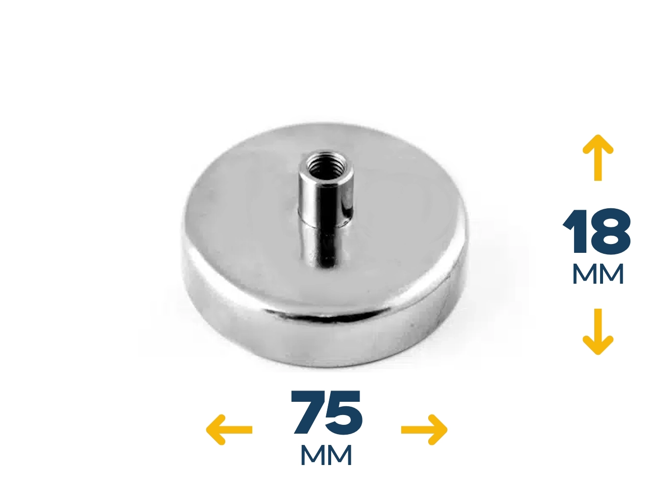 Неодимовое магнитное крепление D75 под болт M10 (~164 кг)