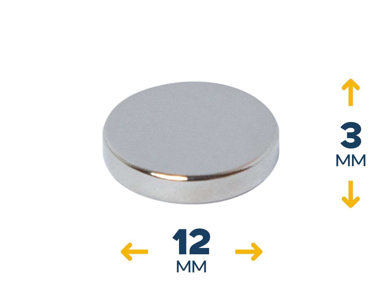 Неодимовый магнитный диск 12×3 мм (~2,26 кг)