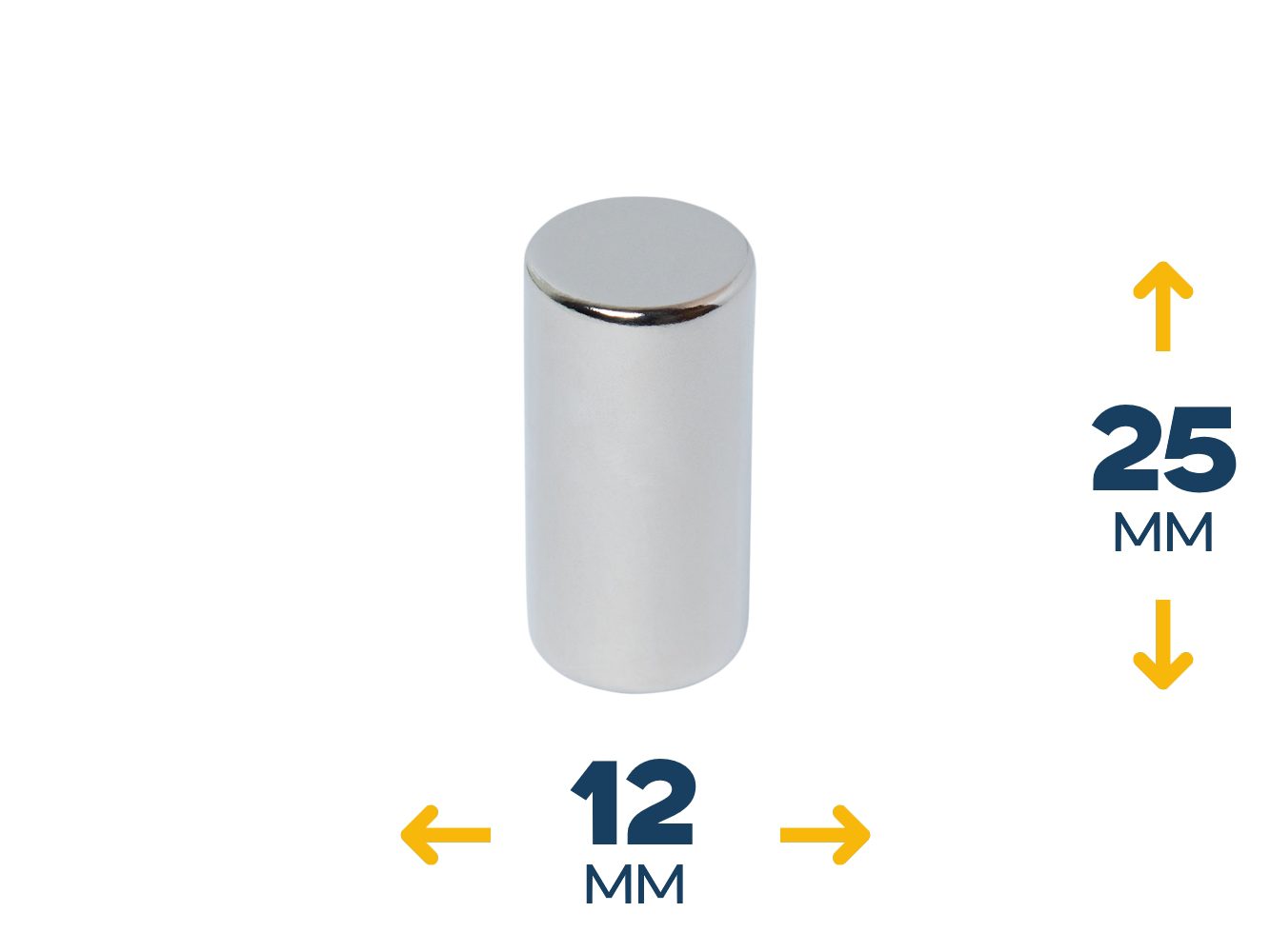 Неодимовый магнит пруток 12×25 мм (~6,11 кг)